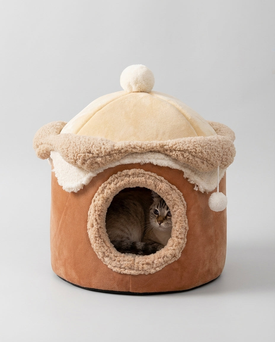 Covered Pet Bed | Cave Bed