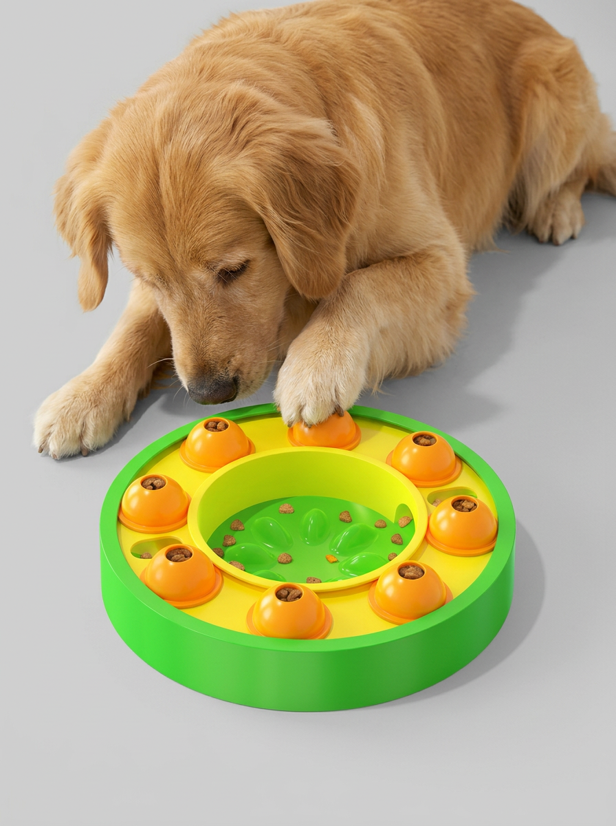 Interactive Dog Slow Feeder Toy | Puzzle Feeding Bowl