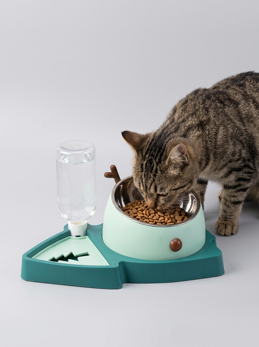 Pet Feeding Bowl Dish Water Dispenser | Feeding Set