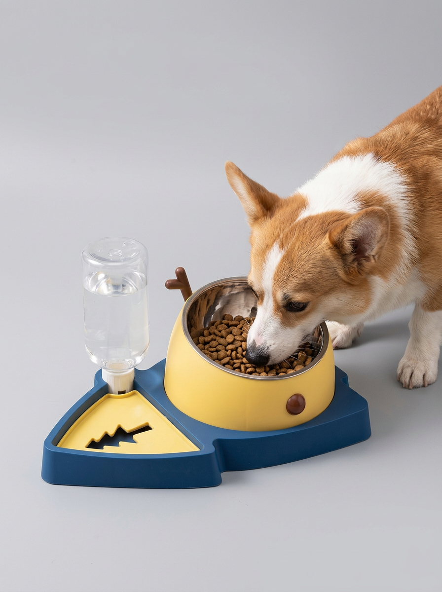 Pet Feeding Bowl Dish Water Dispenser | Feeding Set