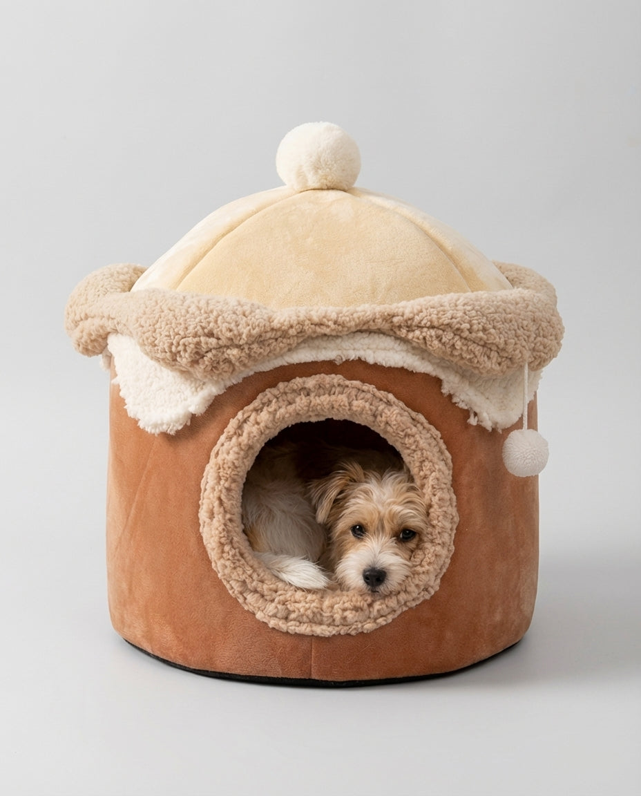 Covered Pet Bed | Cave Bed