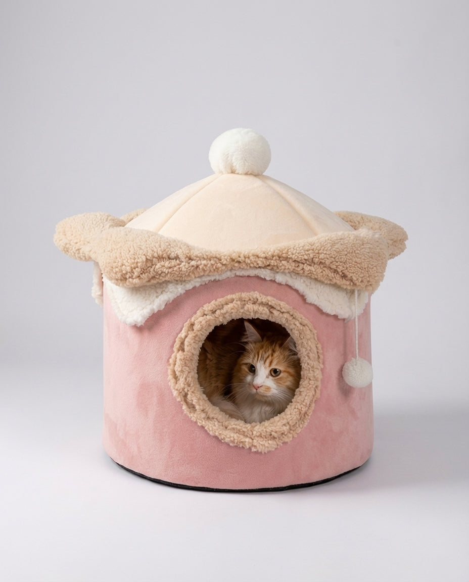 Covered Pet Bed | Cave Bed
