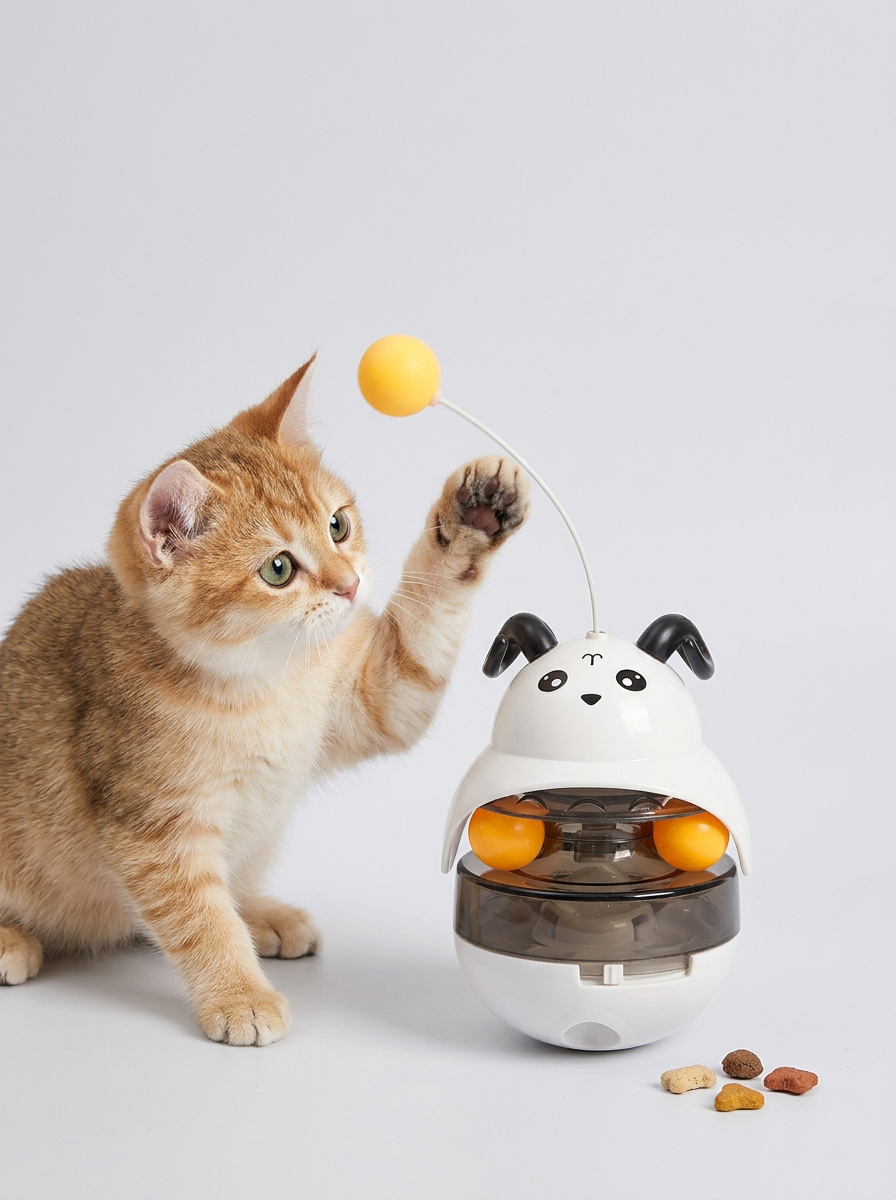 Interactive Cat Treat Dispenser Toy | Puzzle Feeding Toy