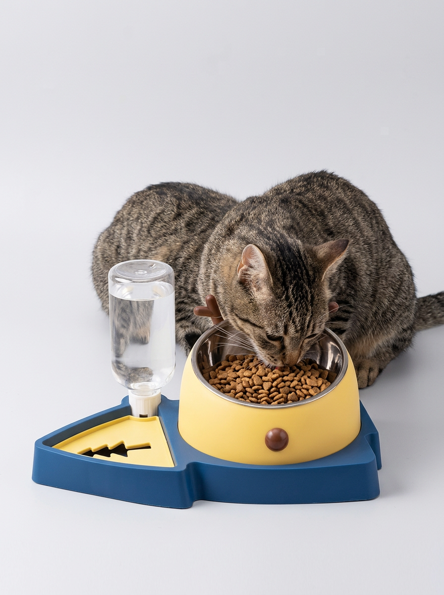 Pet Feeding Bowl Dish Water Dispenser | Feeding Set